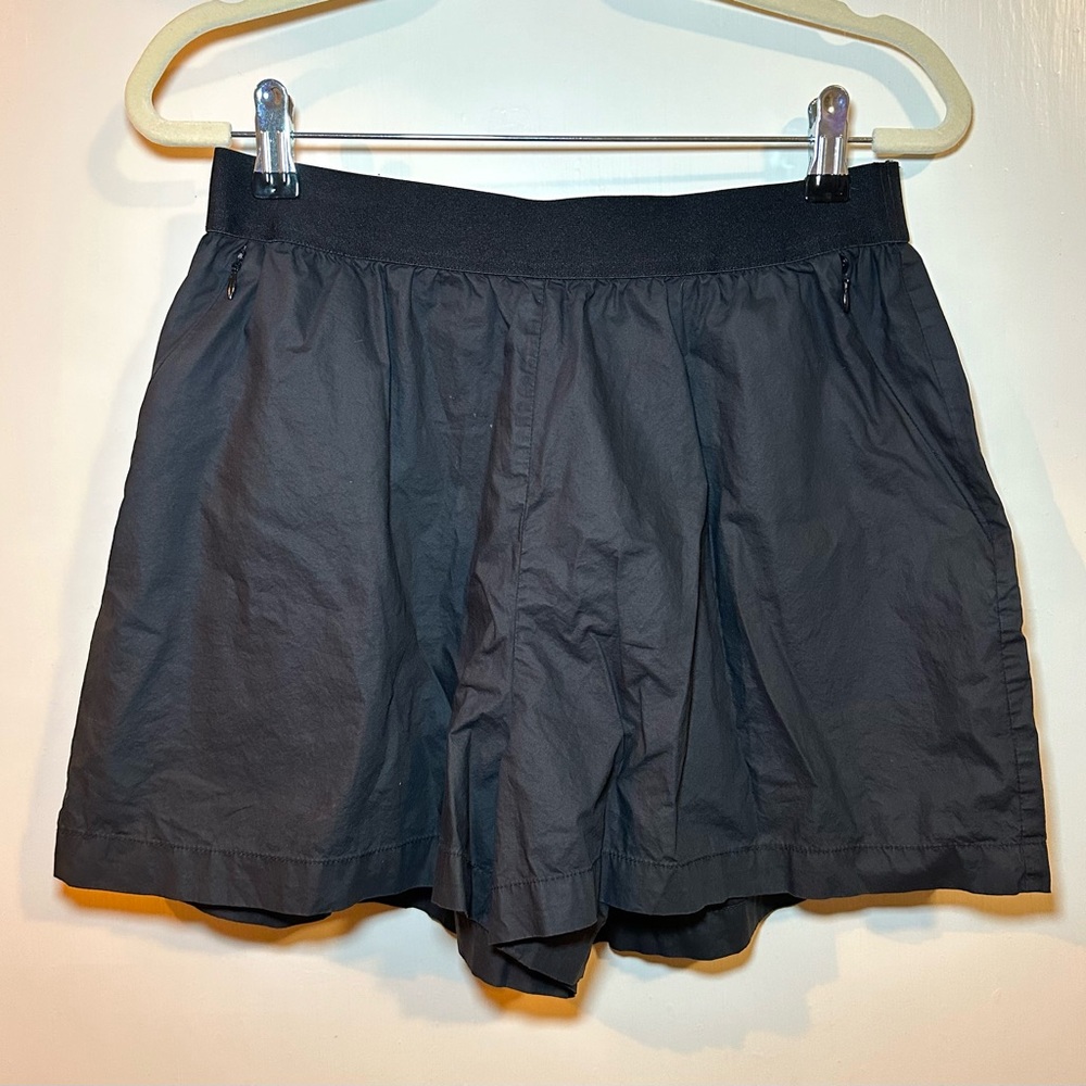Good American Coated Cotton Poplin Shorts Black Size 2/M